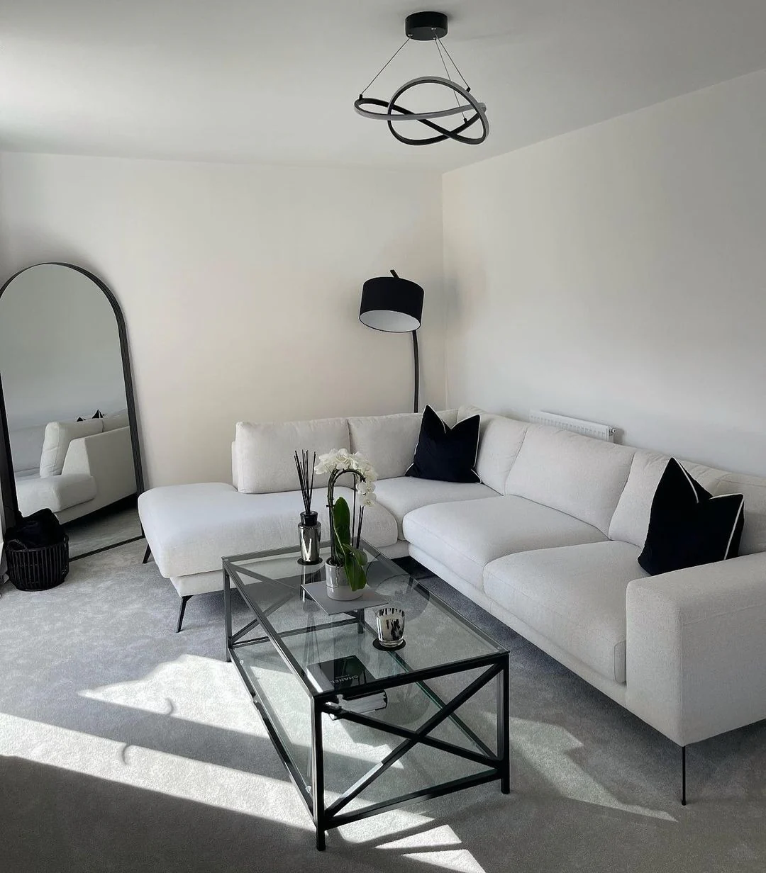 8. Contemporary Black and White Simplicity (Elegant Living Room Ideas)