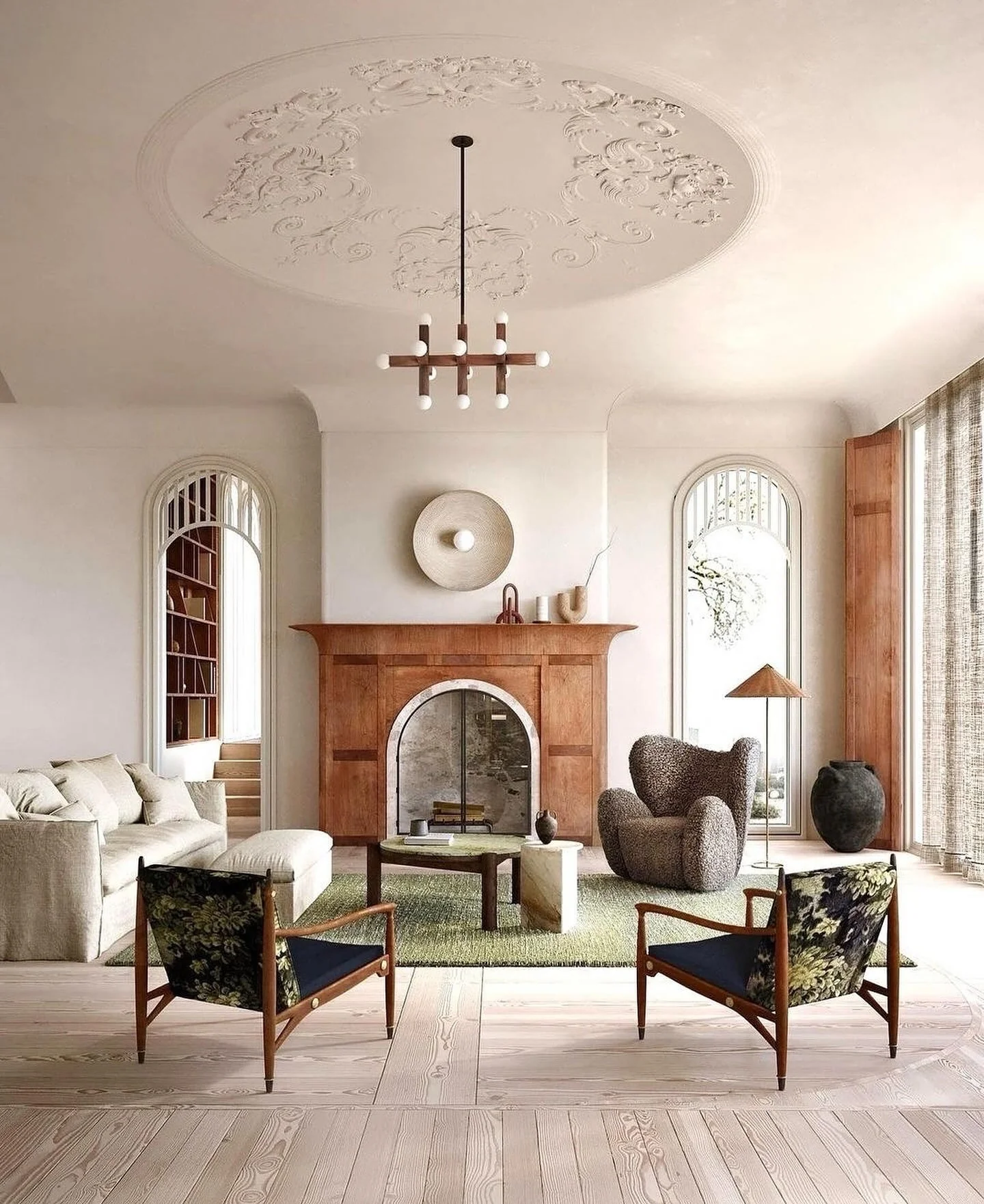 13. Refined Organic with Earth-Rooted Warmth (Elegant Living Room Ideas)