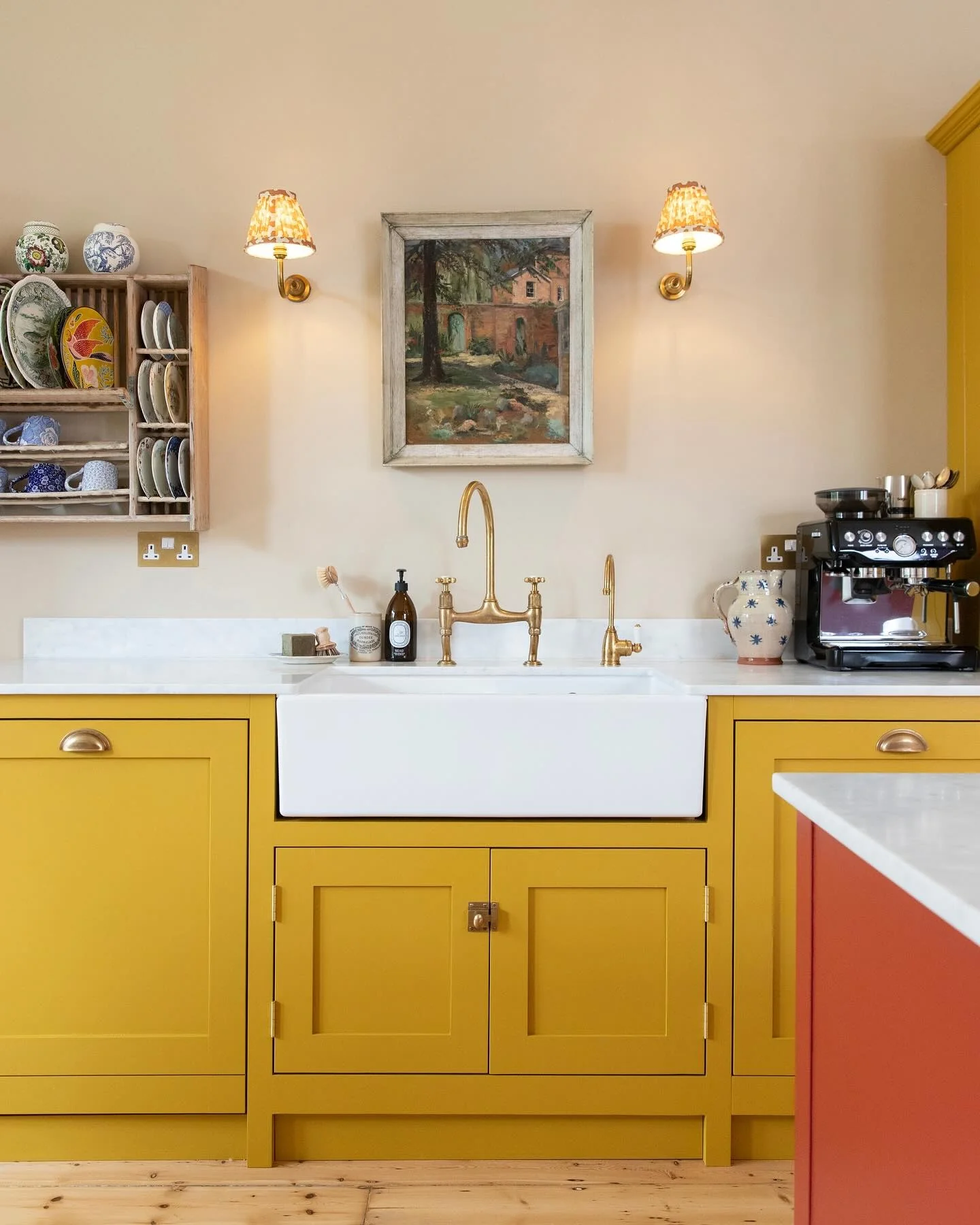 6. Vintage Touches with Goldenrod and Brass Fixtures (Yellow Kitchen Ideas)