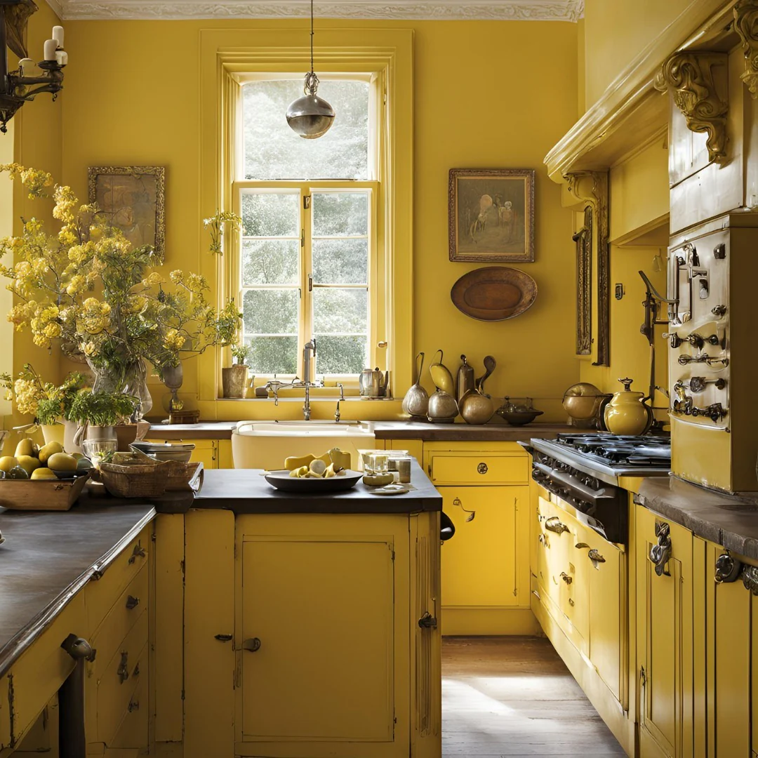 9. Historic Revival with Warm Yellow and Aged Brass (Yellow Kitchen Ideas)