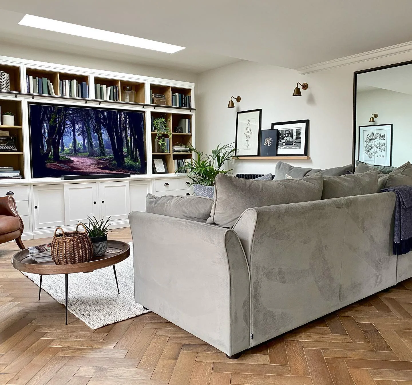 9. Library Lounge with Soft Gray and Rich Walnut (Home Decor Ideas for Living Room)