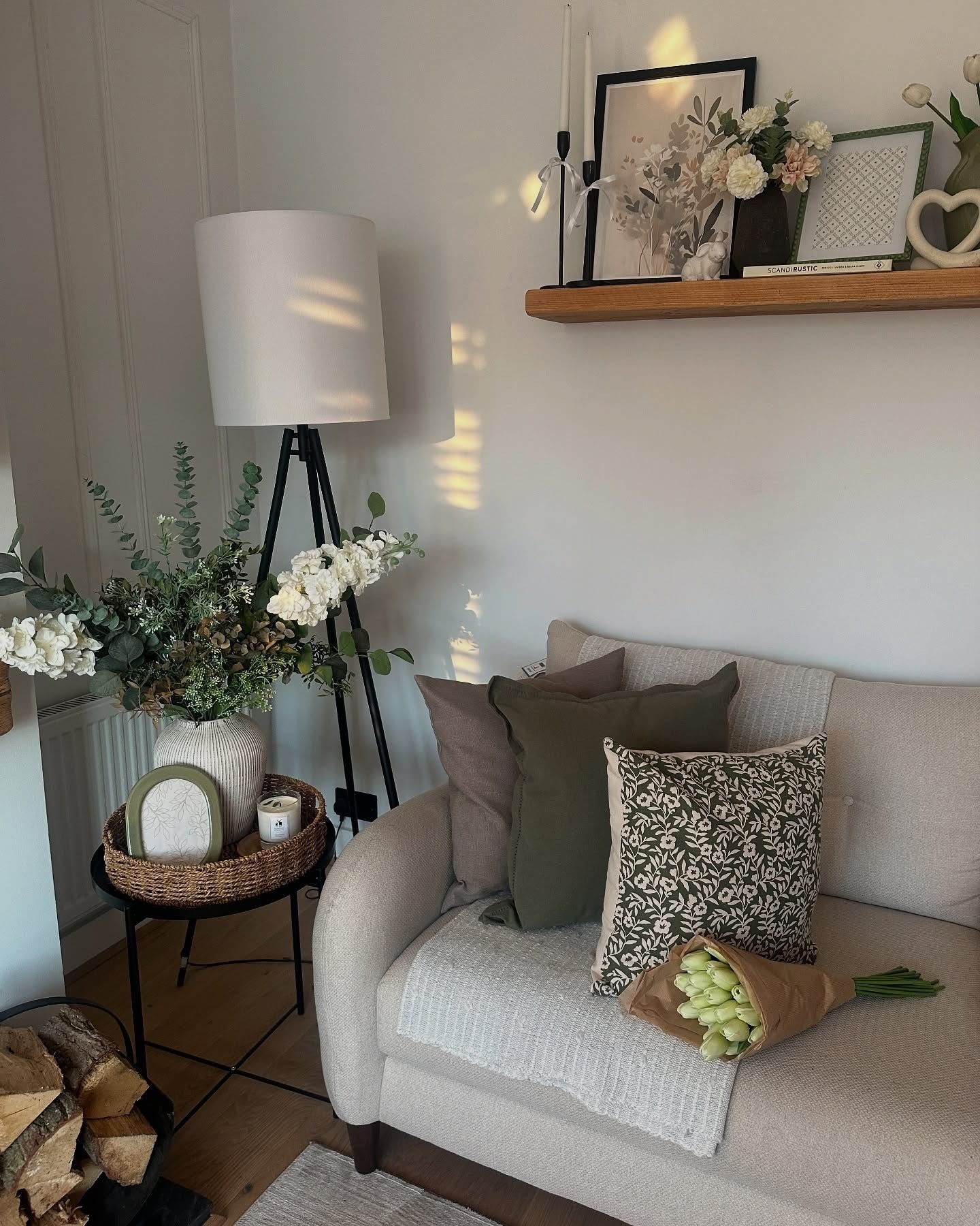 13. Botanical Neutral in Olive and Ivory (Home Decor Ideas for Living Room)