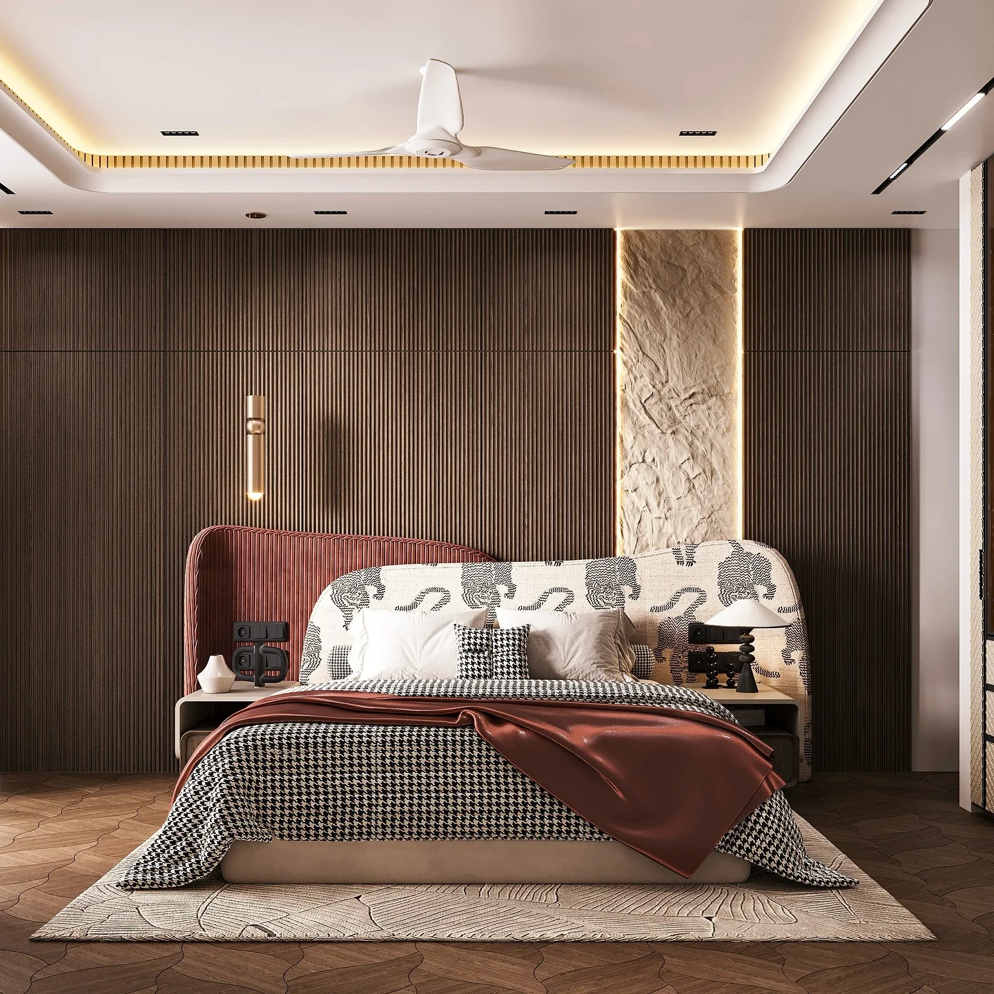 11. Animal Motif Meets Earth Tones (Dream Bedroom Ideas)