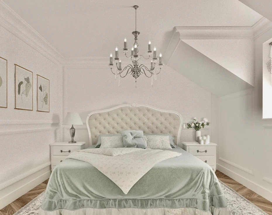2. Classic Elegance in Soft Mint (Mint Green Bedroom Ideas)