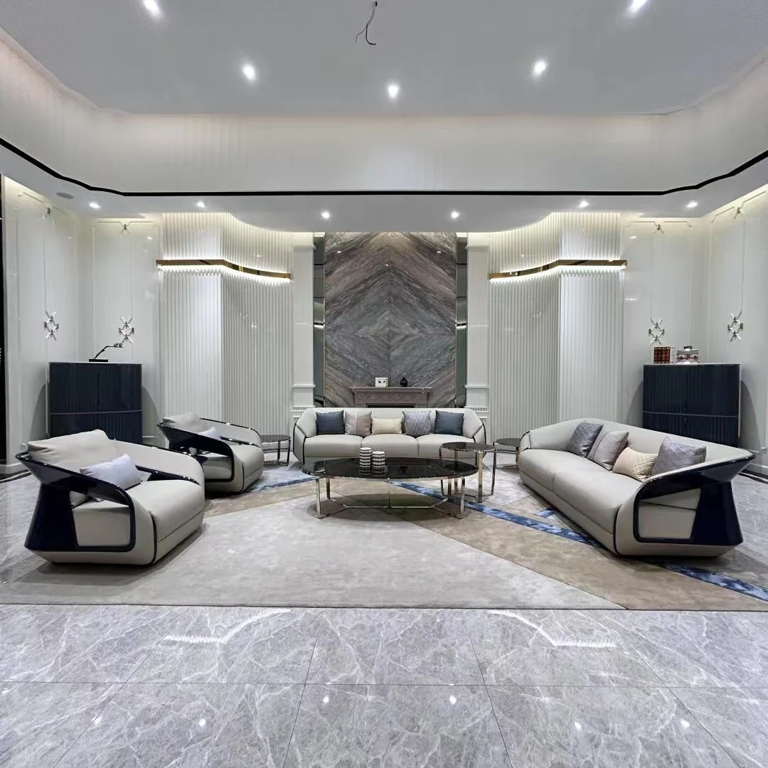 12. High-Gloss Glamour with Sculpted Modern Seating (Living Room Furniture Ideas)