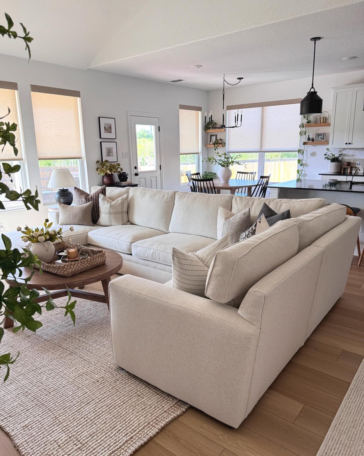 11. Open Concept Living with Warm Neutrals (Beige Couch Living Room Ideas)