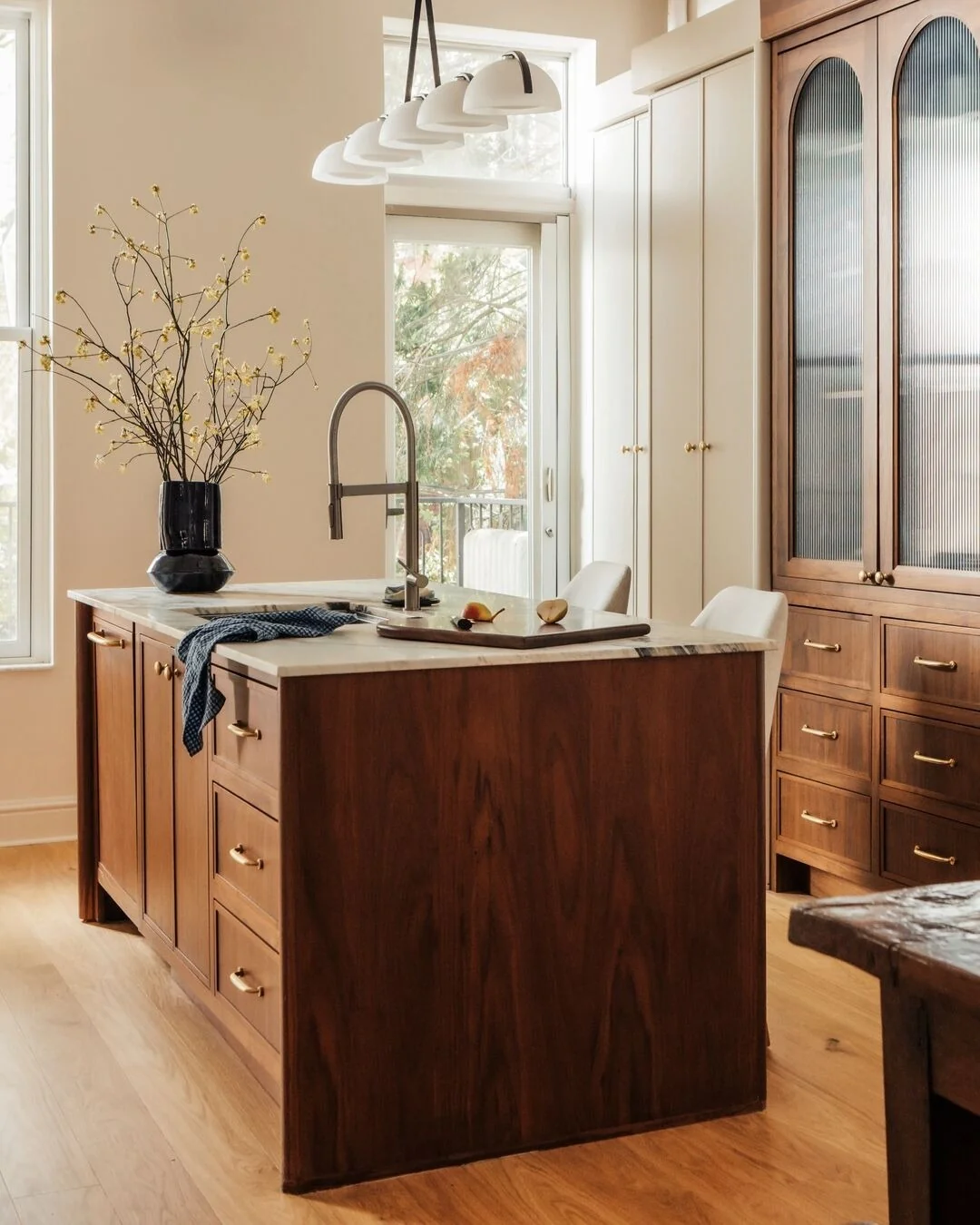 3. Modern Classic with Timeless Charm (Dark Wood Kitchen Ideas)