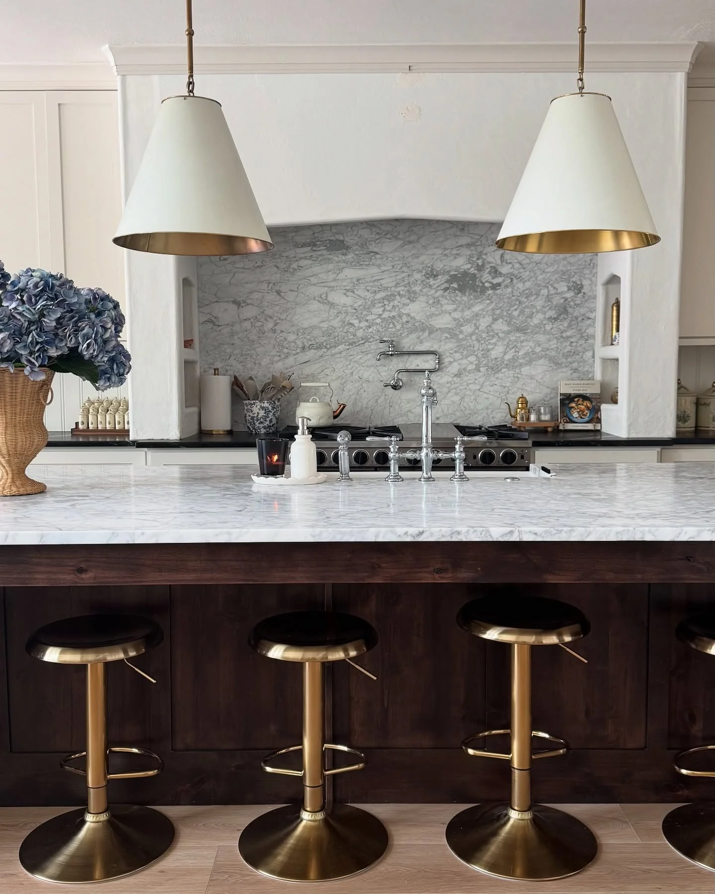 4. European Elegance with Luxe Texture (Dark Wood Kitchen Ideas)