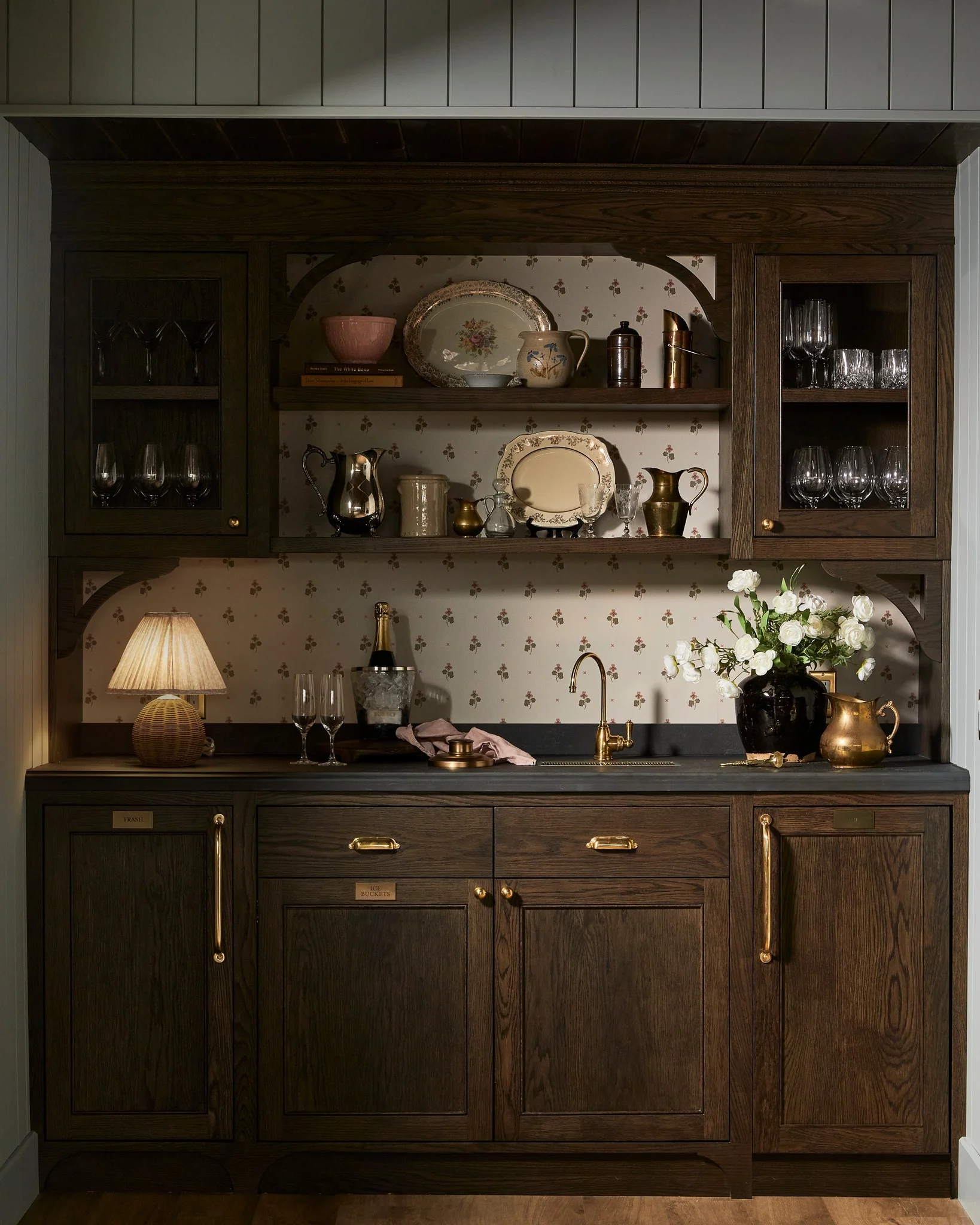 11. Vintage-Inspired Charm with Rich Walnut Cabinetry (Dark Wood Kitchen Ideas)