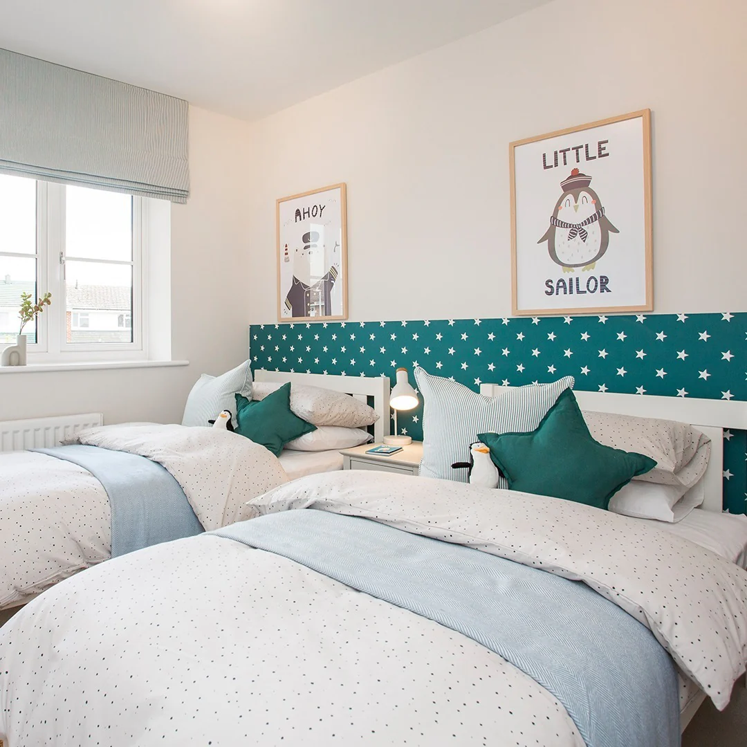 4. Twin Nautical Style with Crisp Teal Accents (childrens bedroom ideas)