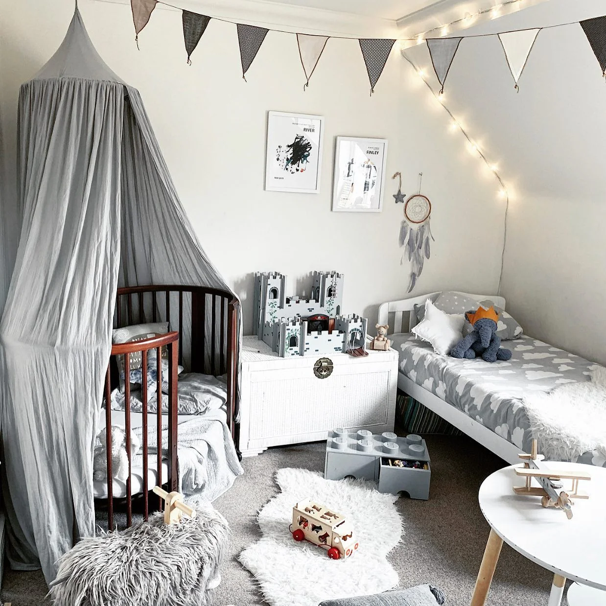 11. Monochrome Playroom with Soft Grey Layers (childrens bedroom ideas)