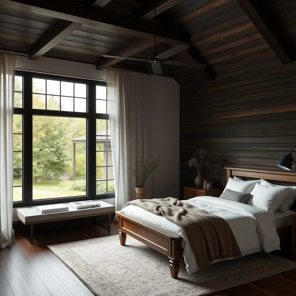 3. Dark Timber Serenity with Modern Lines (Dark Wood Bedroom Ideas)