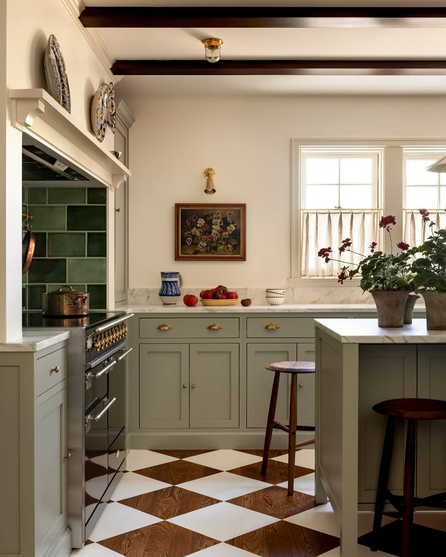 2. Traditional Charm in a Soft Sage Green Palette (Small Cozy Kitchen Ideas)