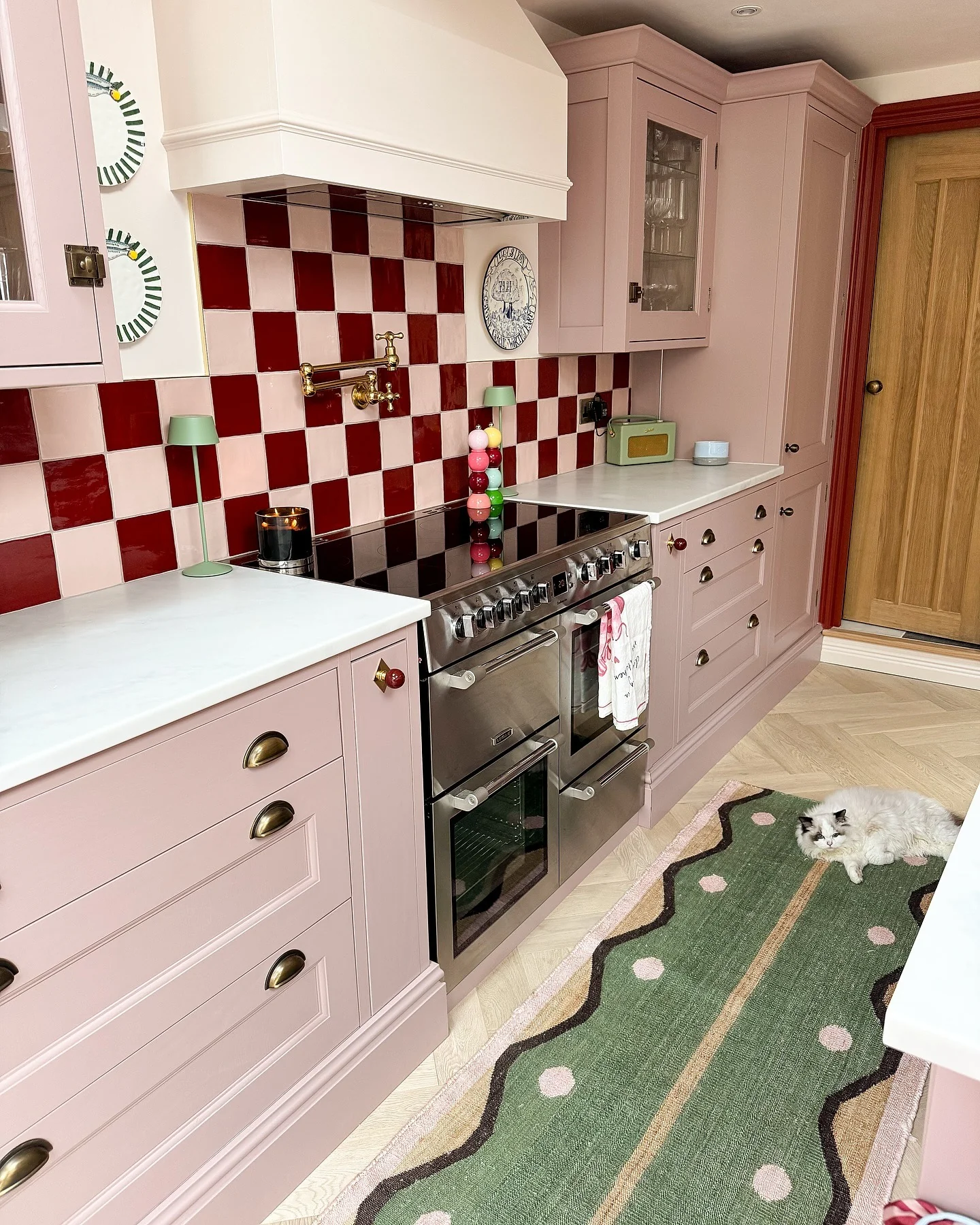 9. Retro Cottage Kitchen with Playful Patterns and Pops of Color (Small Cozy Kitchen Ideas)