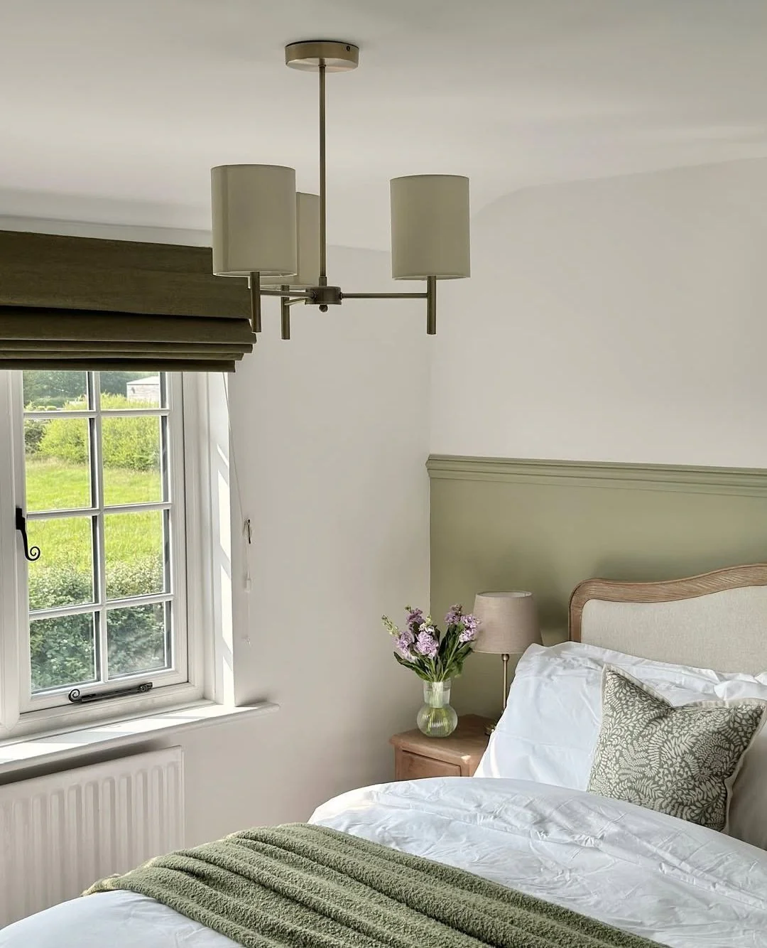 3. Soft Farmhouse Simplicity (Light Green Bedroom Ideas)