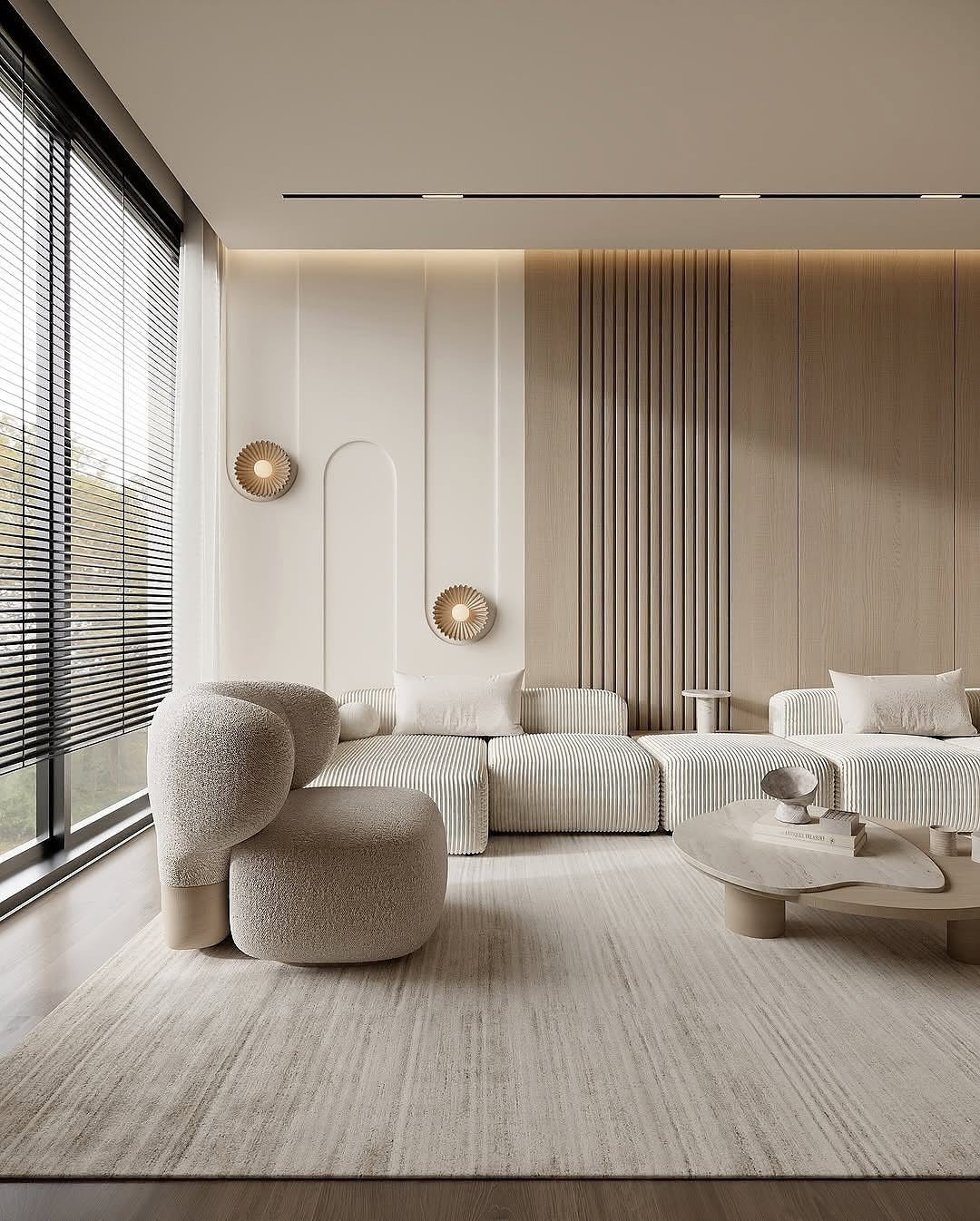 10. Soft Geometry in a Light-Filled Setting (Living Room Floor Ideas)