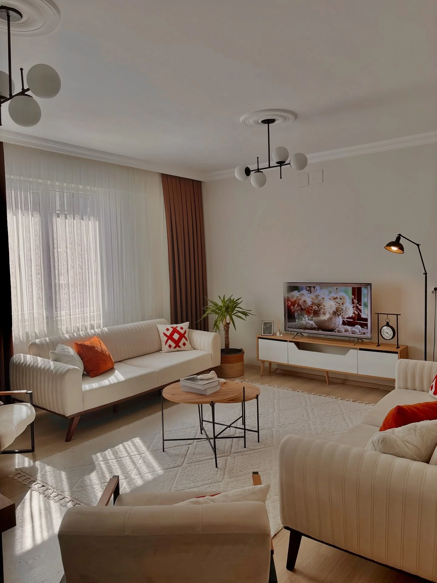 11. Warm Neutrals With Rust Accents (Formal Living Room Ideas)