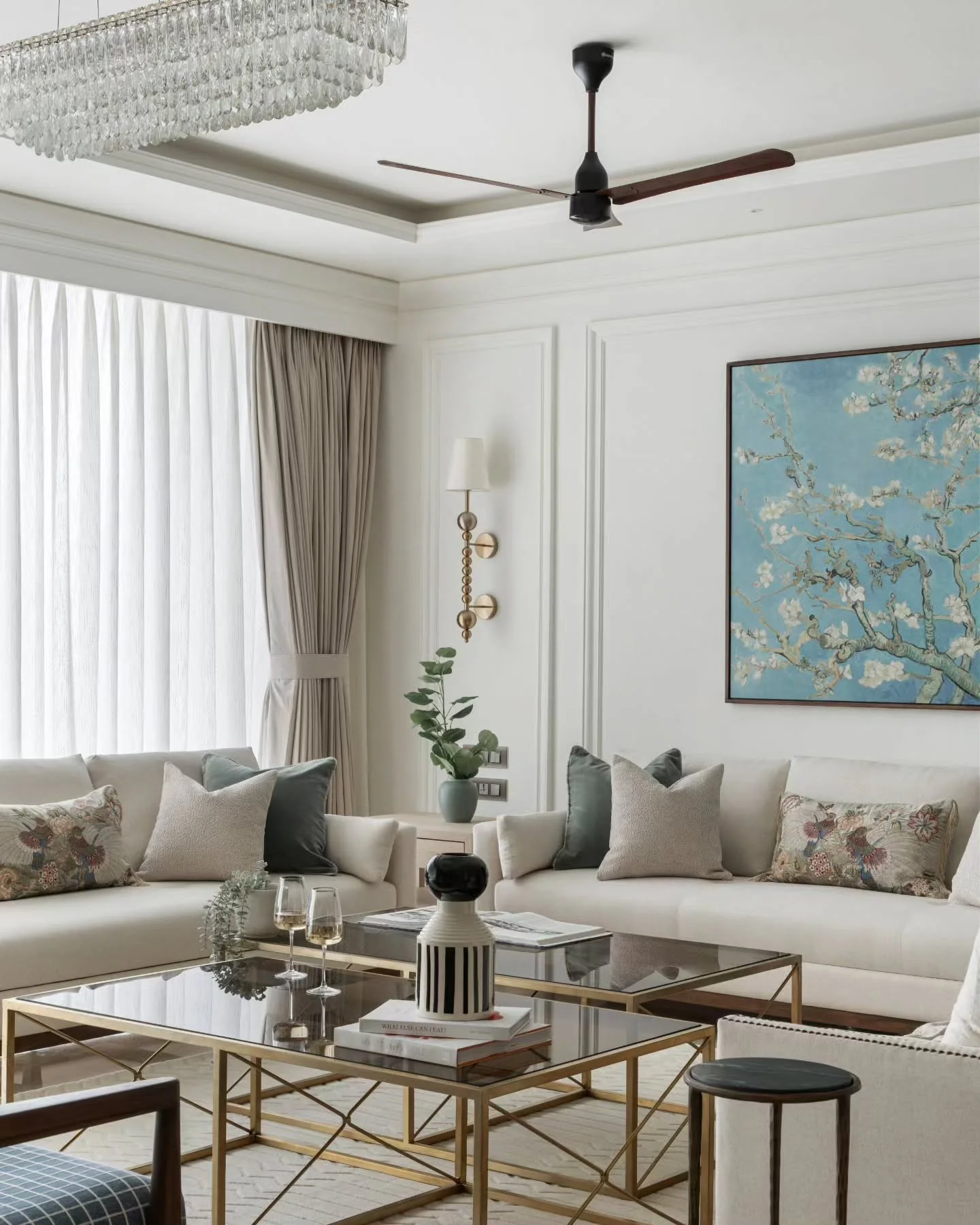 14. Classic White With Botanical Influence (Formal Living Room Ideas)