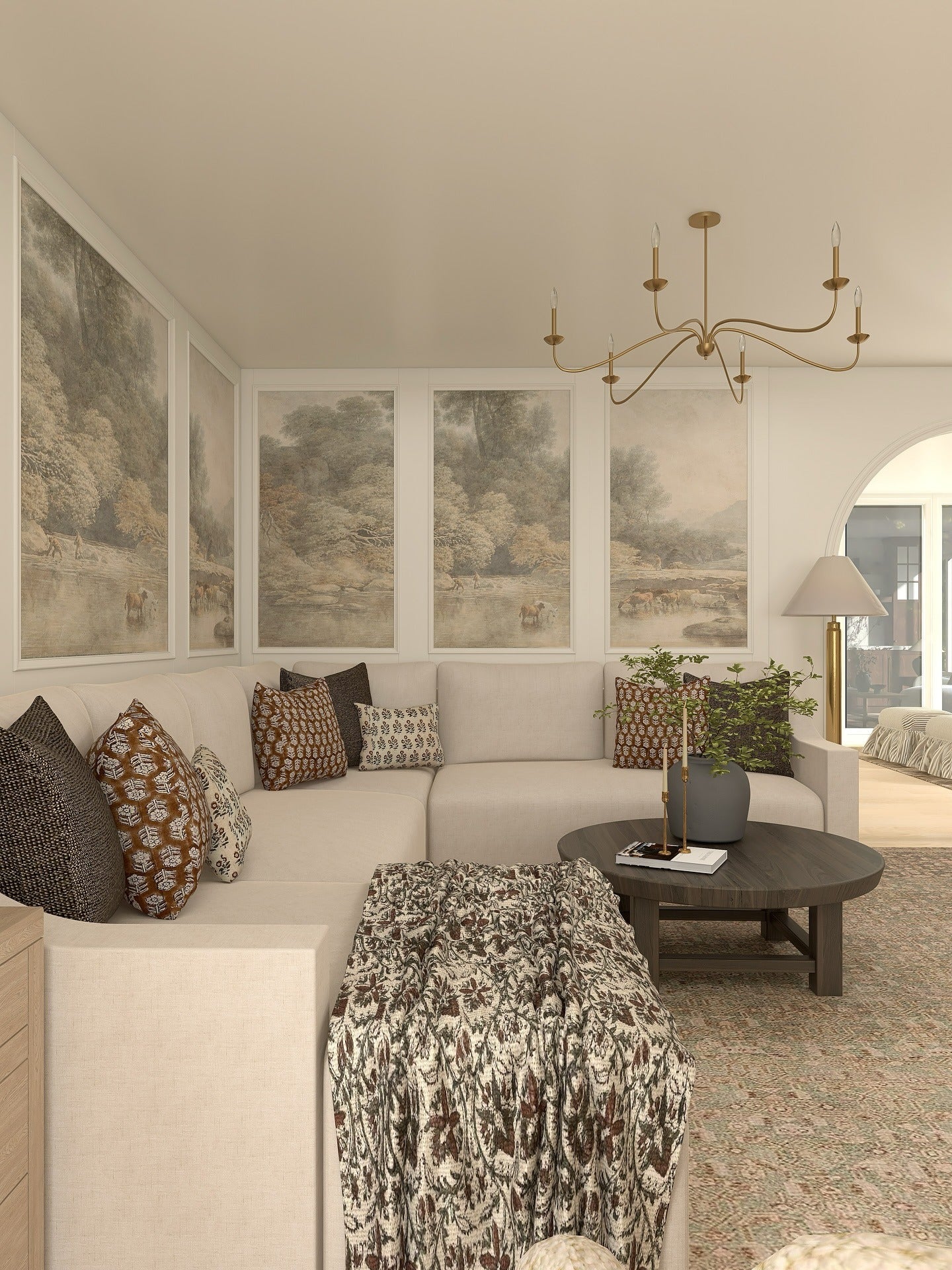 15. Patterned Neutrals With Heritage Detail (Formal Living Room Ideas)