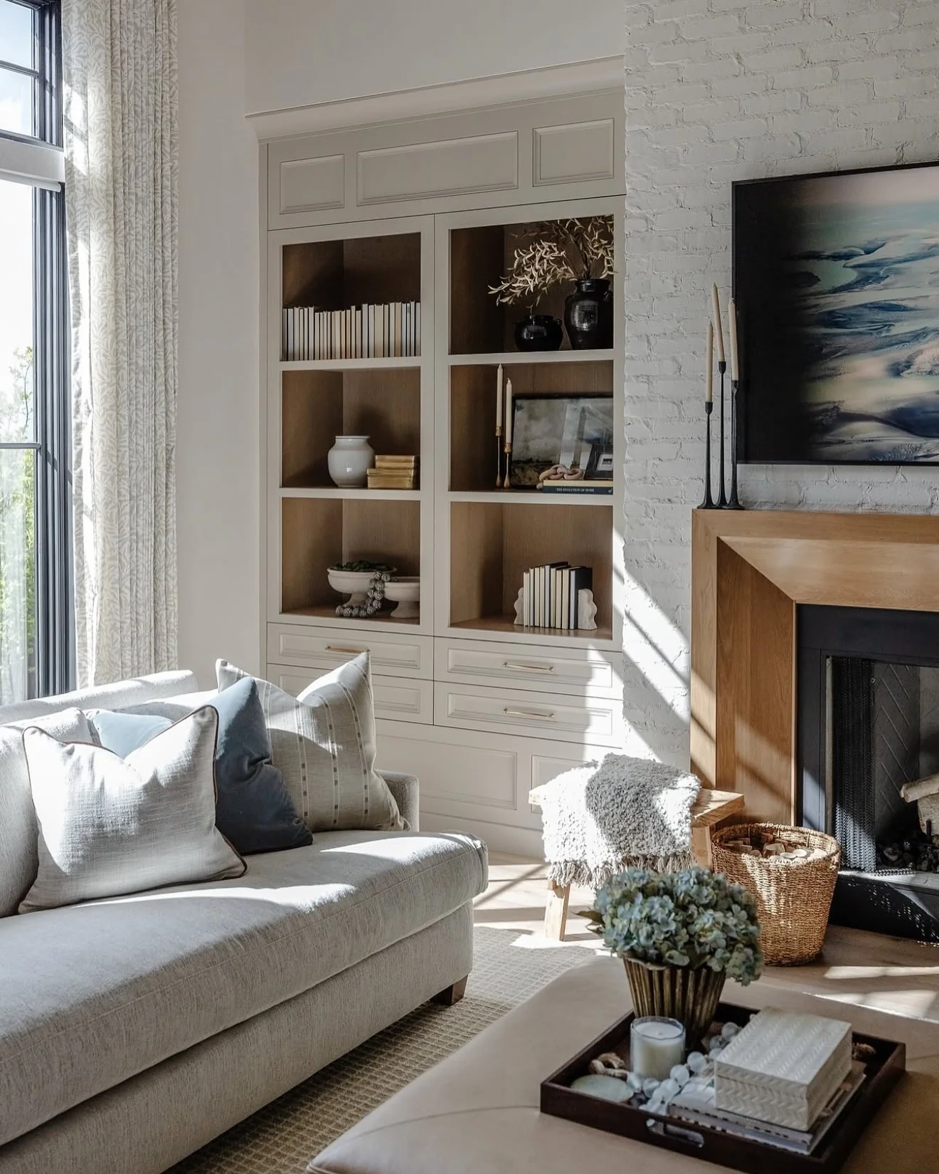 16. Soft Modern Farmhouse with Organic Warmth (Gray Living Room Ideas)