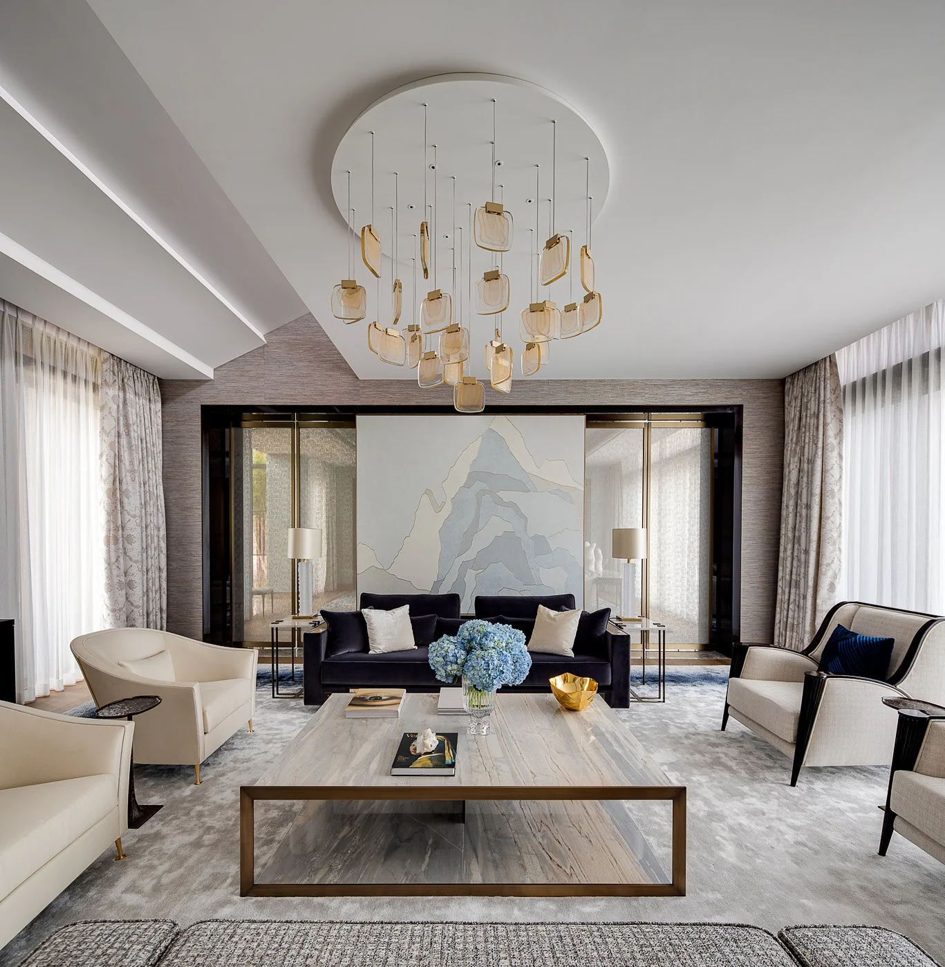 4. Refined Elegance with a Contemporary Pulse (Black and Gold Living Room Ideas)