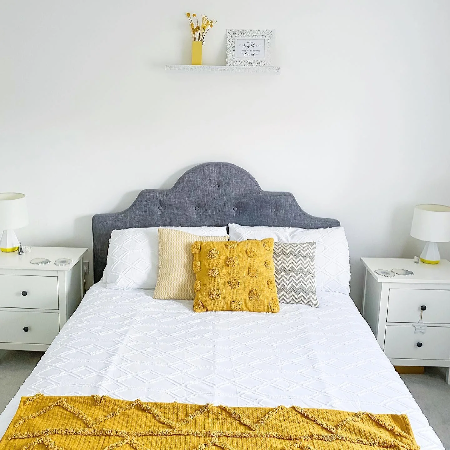 2. Bright Simplicity in Gray and White (Yellow and Gray Bedroom Ideas)