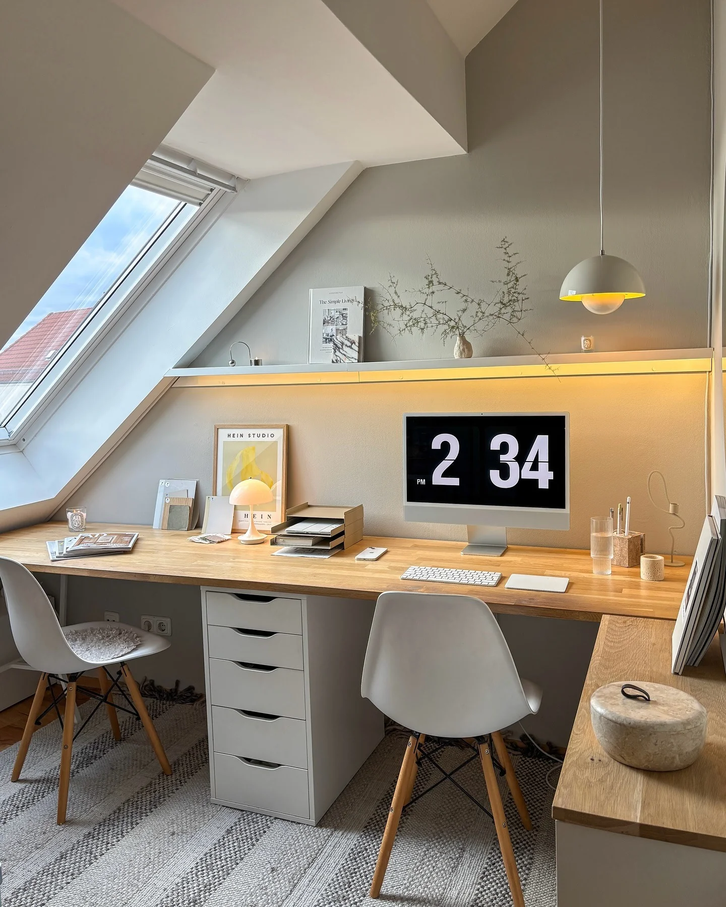 13. Scandinavian Calm with Wood and Pale Gray (Simple Home Office Ideas)