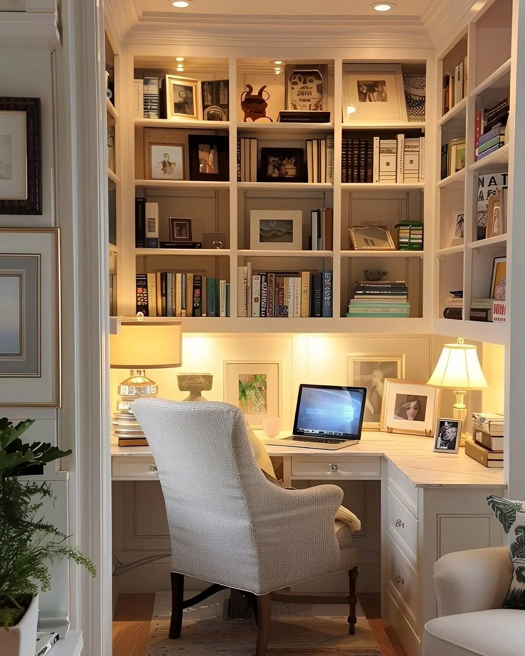 22. Traditional Alcove with Personal Detail (Simple Home Office Ideas)