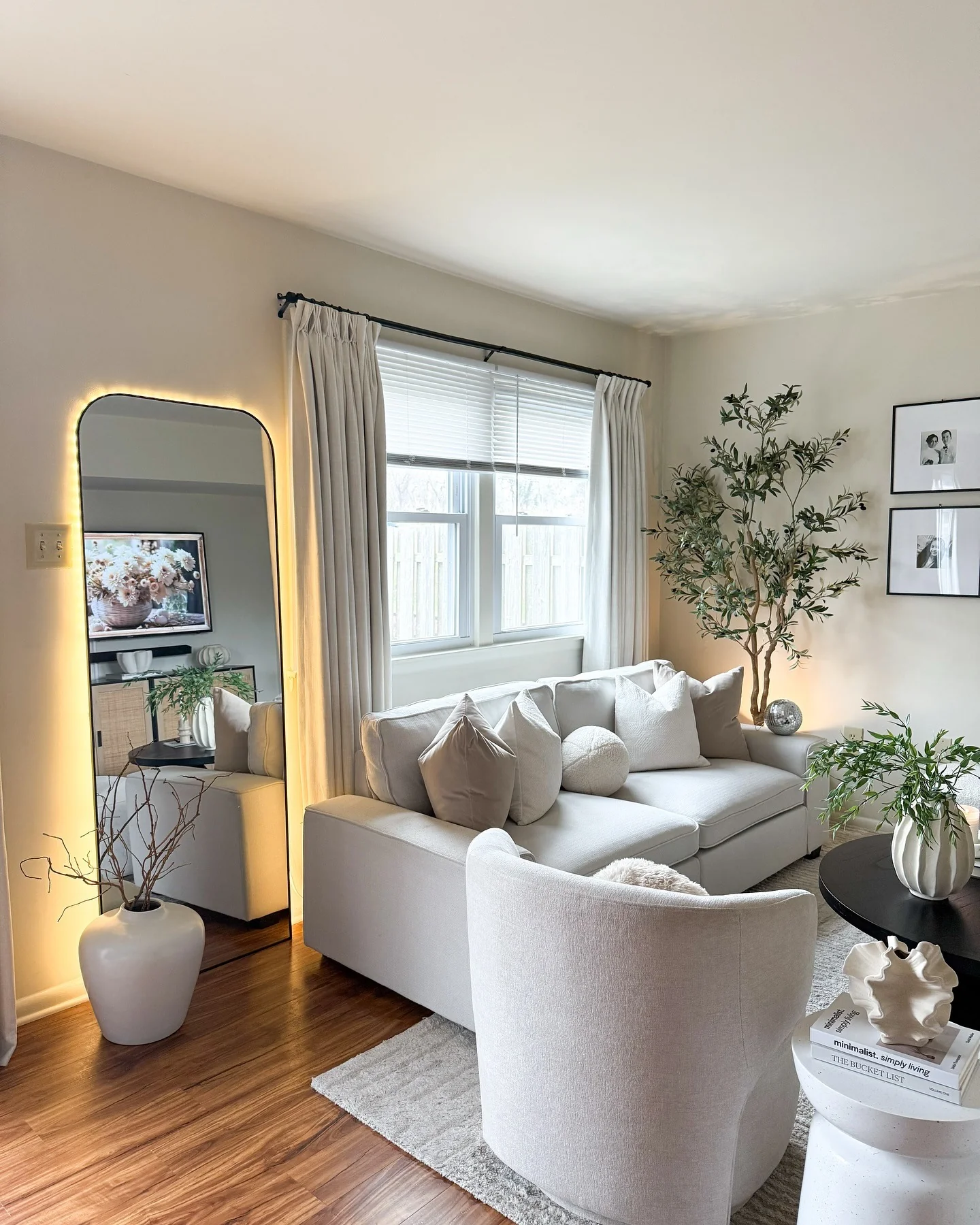 25. Compact Comfort with Soft Ivory (Warm and Cozy Living Room Ideas)