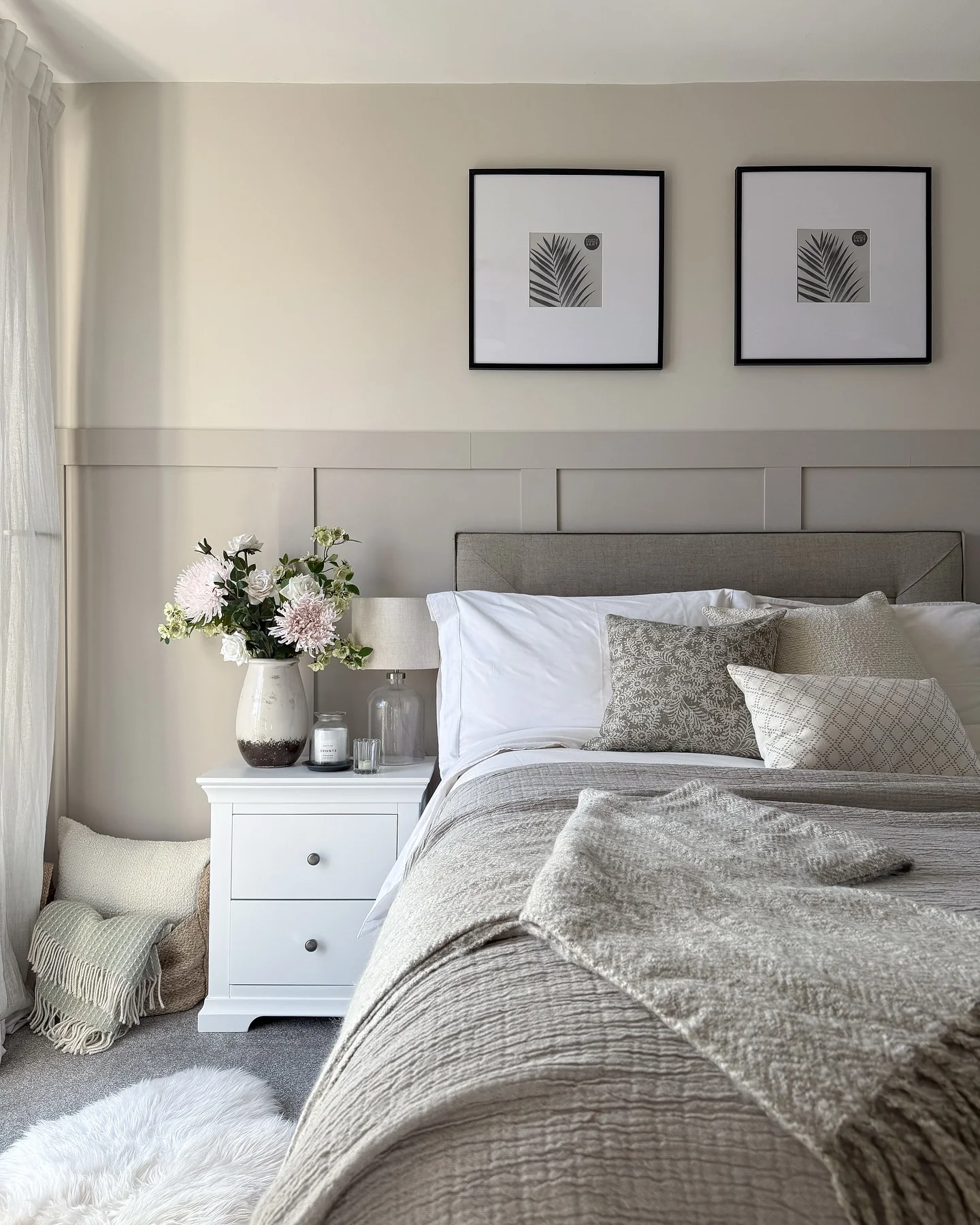 7. Muted Elegance with Soft Accents (Scandinavian Bedroom Ideas)