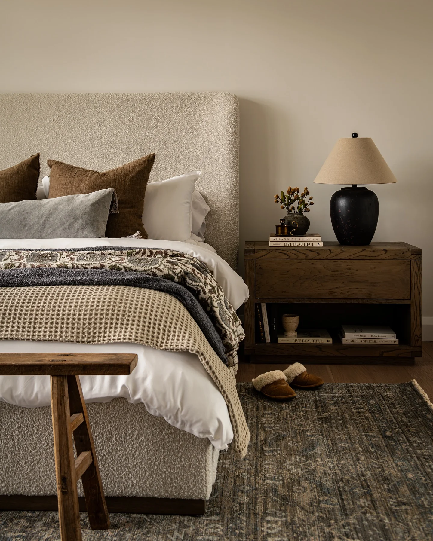 25. Curated Texture in a Minimal Palette (Scandinavian Bedroom Ideas)