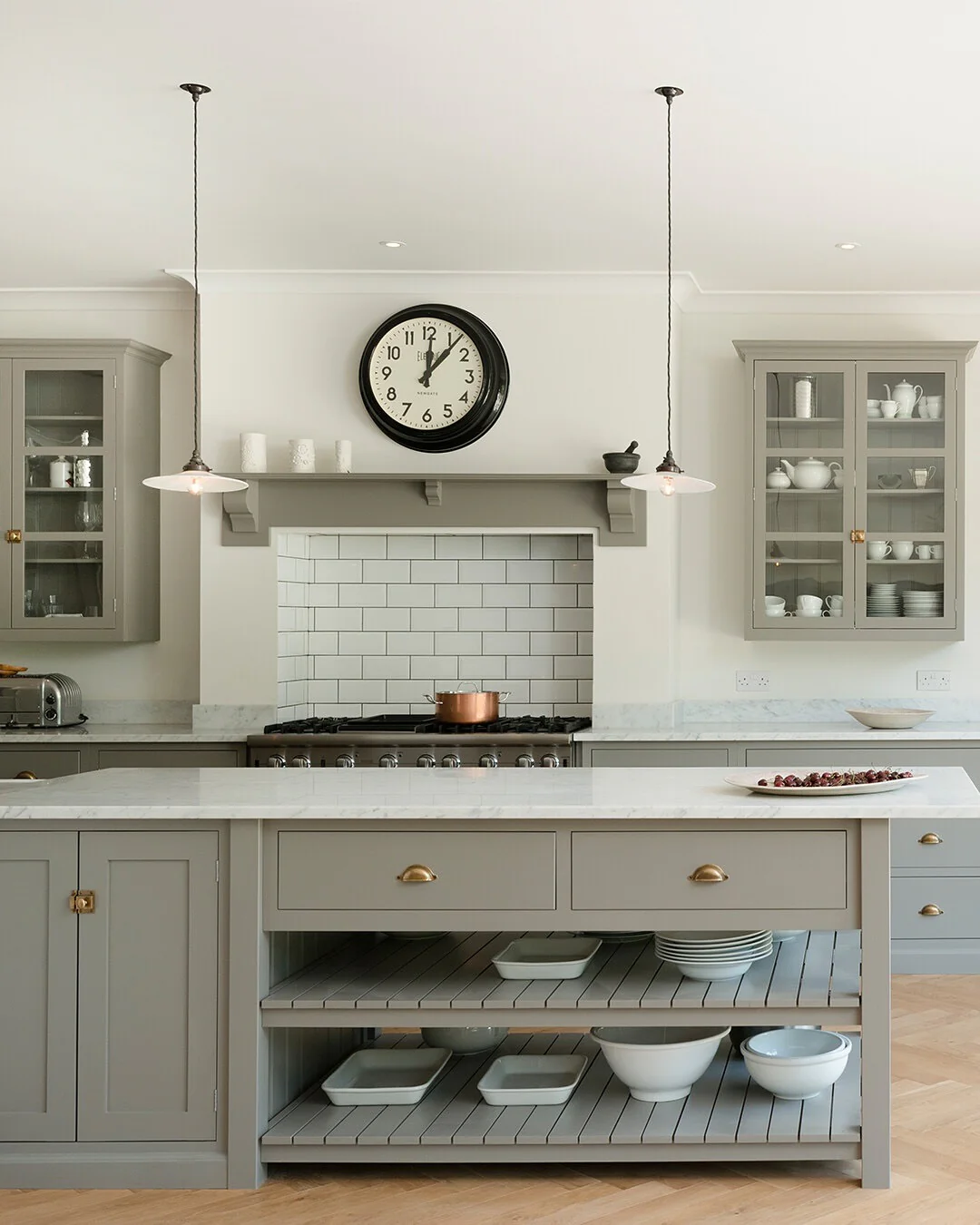 4. Tailored Tradition with Grey Cabinetry and Timeless Subway Tile (classic kitchen ideas)