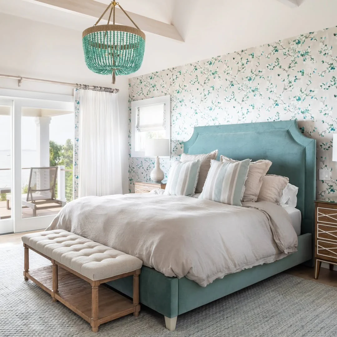 4. Subtle Luxury with Soft Neutrals and Teal (Turquoise Bedroom Ideas)