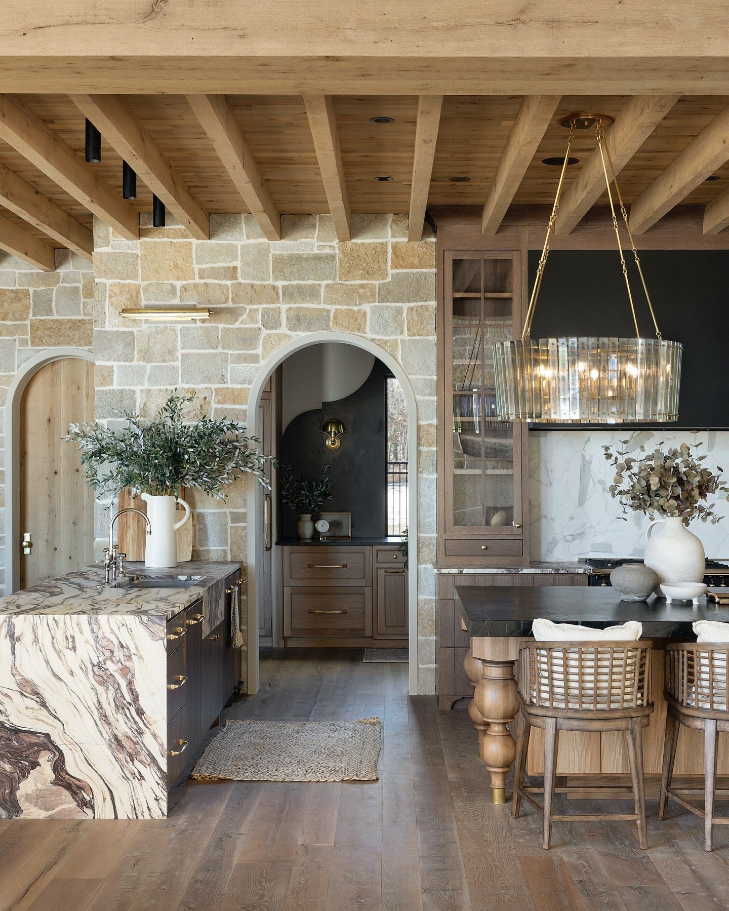 16. Rustic Luxe with Stone and Marble (Unique Kitchen Ideas)
