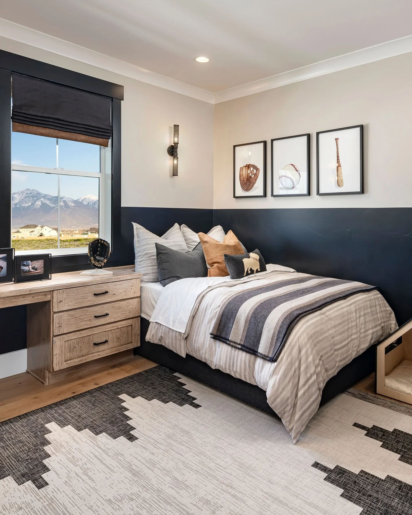 4. Contemporary Masculine Style with Natural Views (Spare Bedroom Ideas)