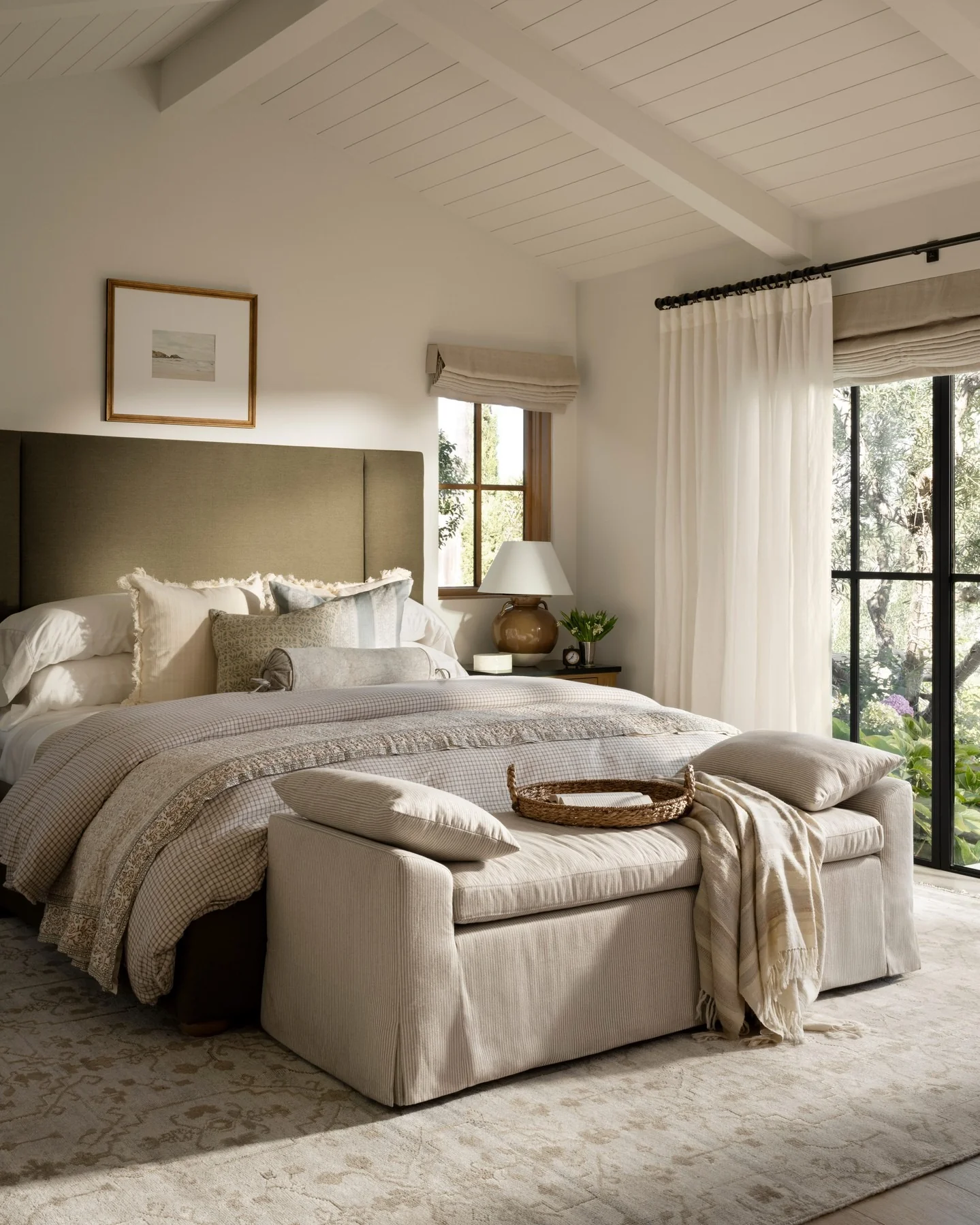 22. Earthy Neutrals with Sunlit Comfort (Off White Bedroom Ideas)