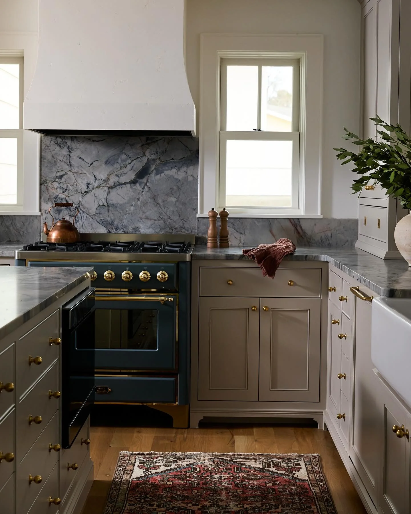 17. Slate and Sand with Vintage Rug Detail (Garage Kitchen Ideas)