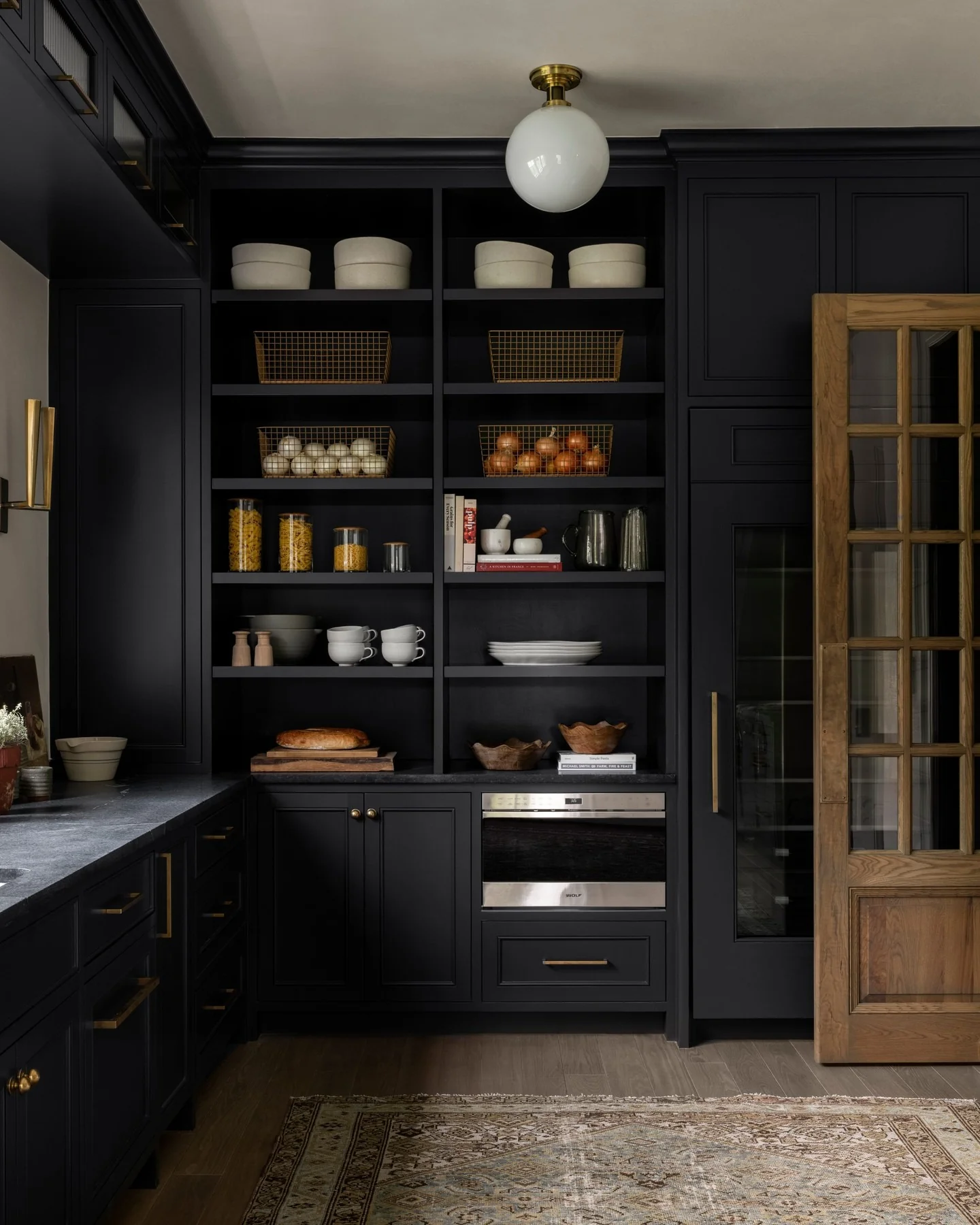 20. Charcoal Storage Wall with Built-In Pantry (Garage Kitchen Ideas)