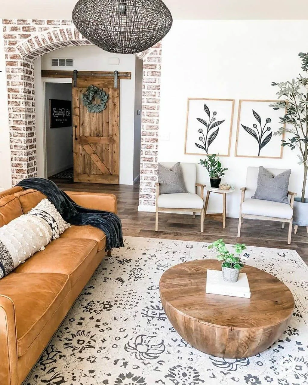 5. Rustic Industrial Meets Boho Chic (Boho Living Room Ideas)