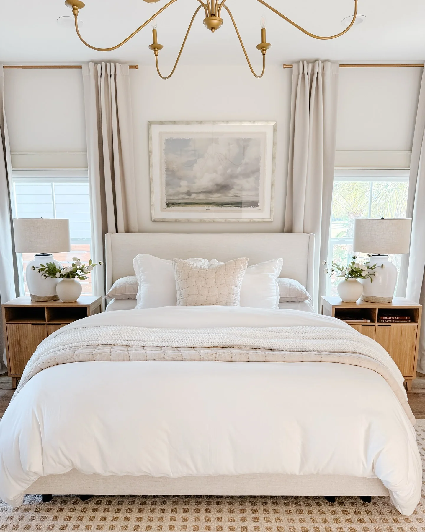 5. Neutral Luxe with Crisp Architectural Balance (Sunroom Bedroom Ideas)