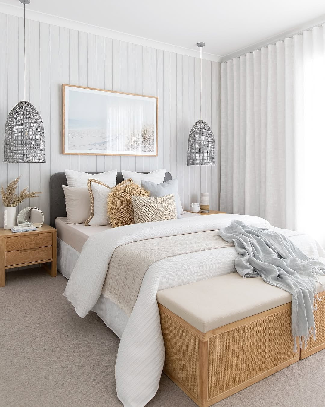 4. Coastal Scandinavian Minimalism (Serene Bedroom Ideas)