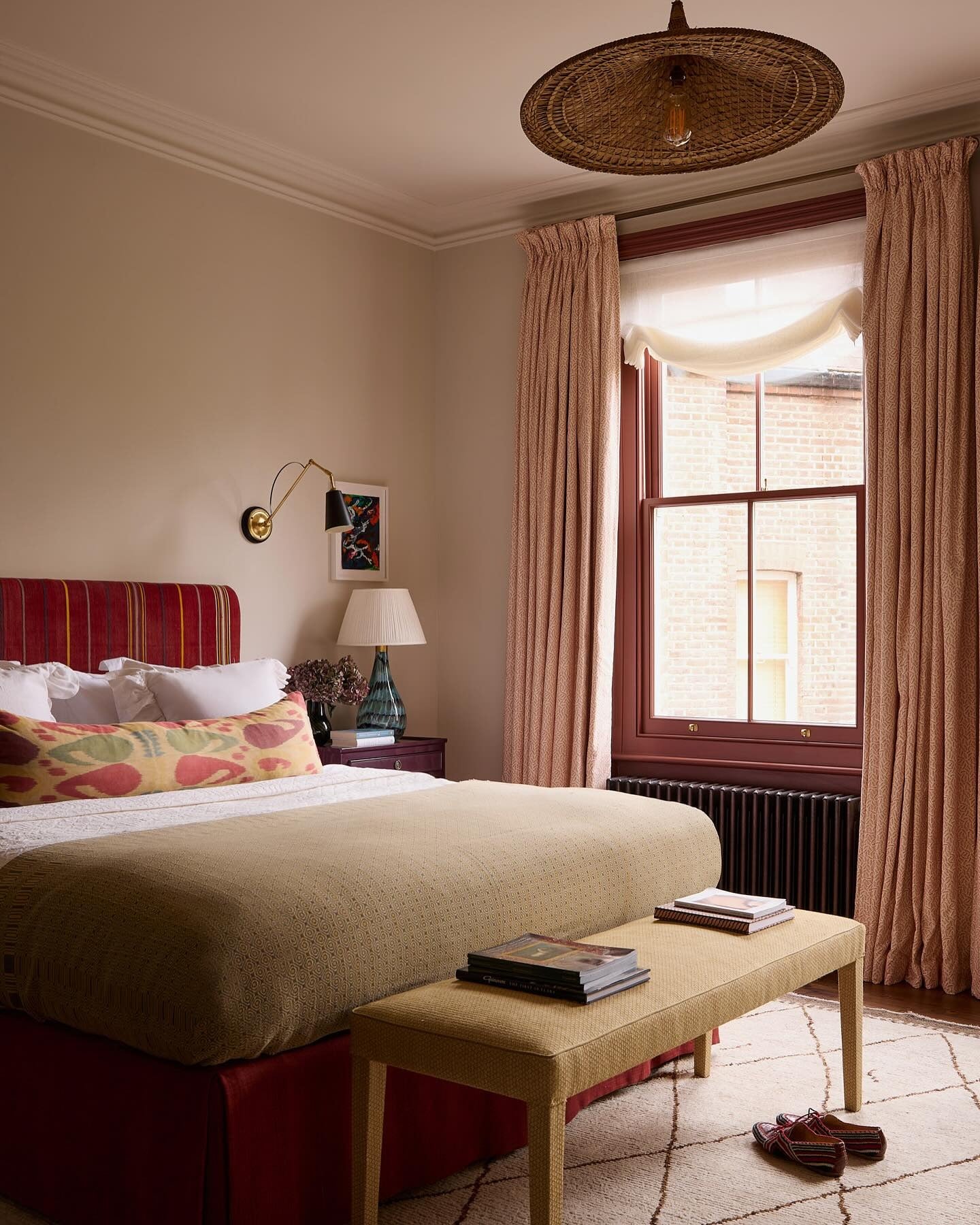 16. Vintage Blush with Rich Ochre Hues (Serene Bedroom Ideas)