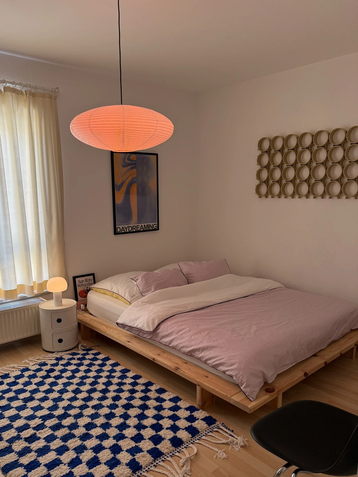 20. Japandi Minimal with Retro Whimsy (Serene Bedroom Ideas)