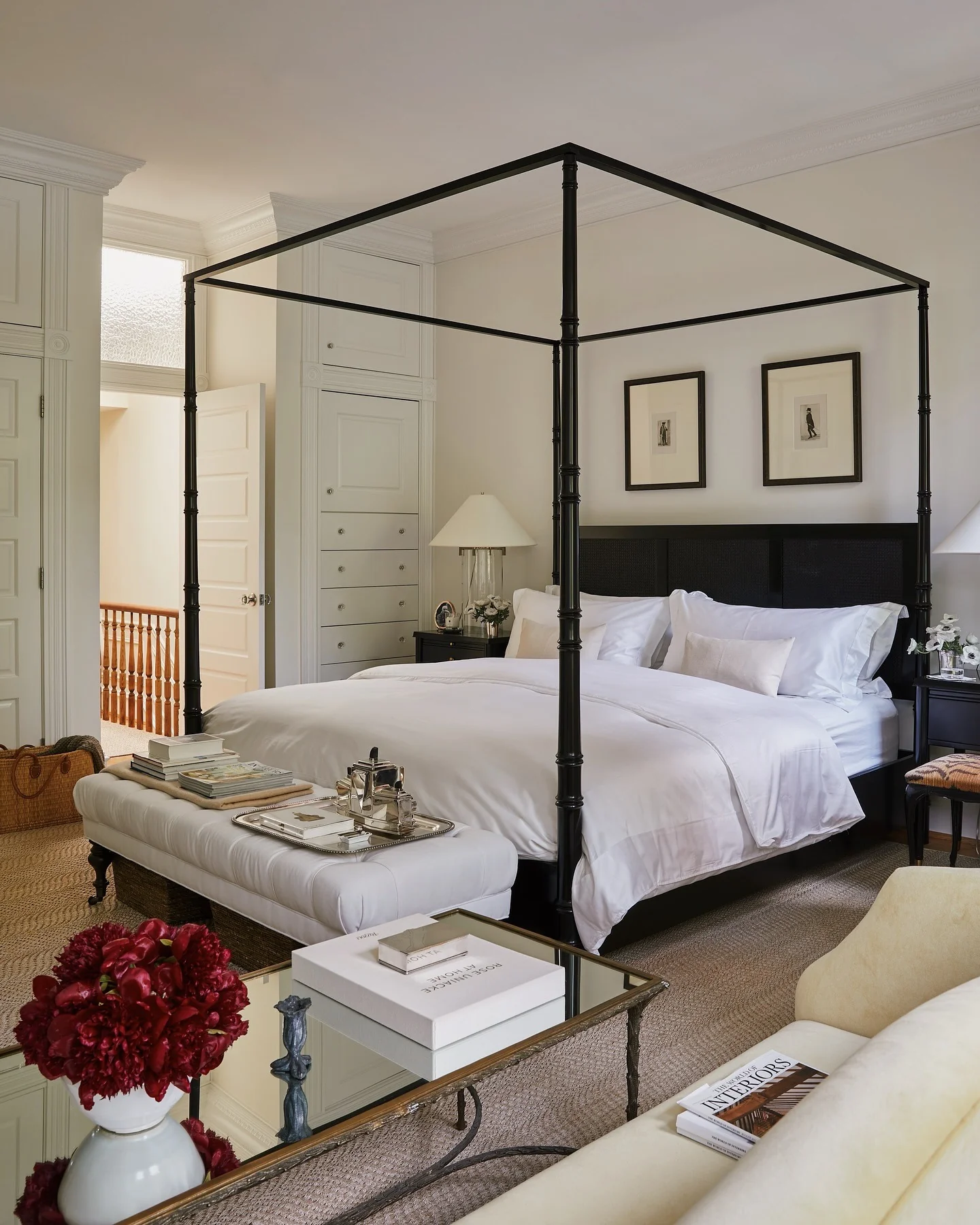 23. Traditional Elegance with Four-Poster Drama (White Bedroom Ideas)