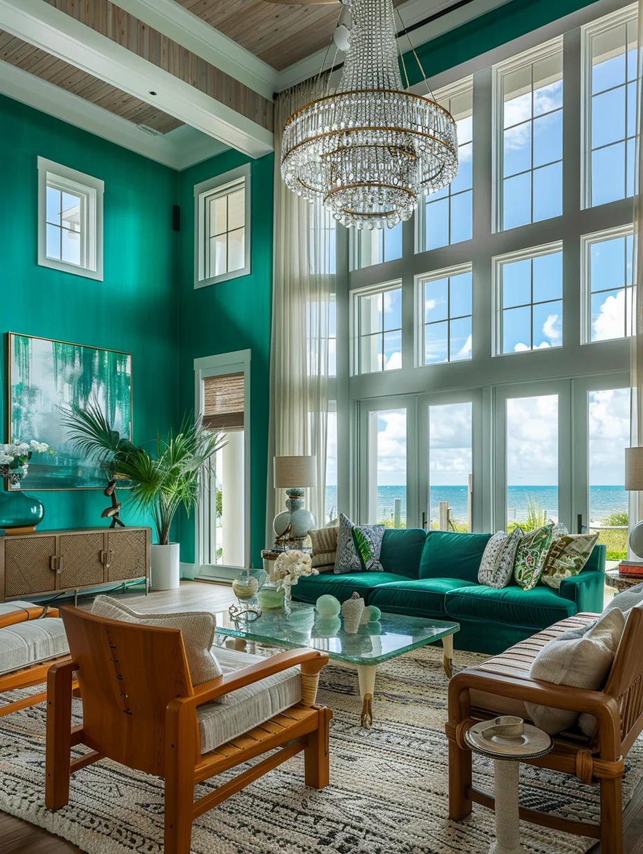 Modern Luxury Modern Green Living Room Interior By The Beach Design and Decor Ideas