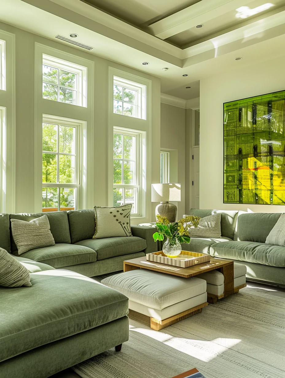 Modern Luxury Light Green Living Room Interior Design and Decor Ideas
