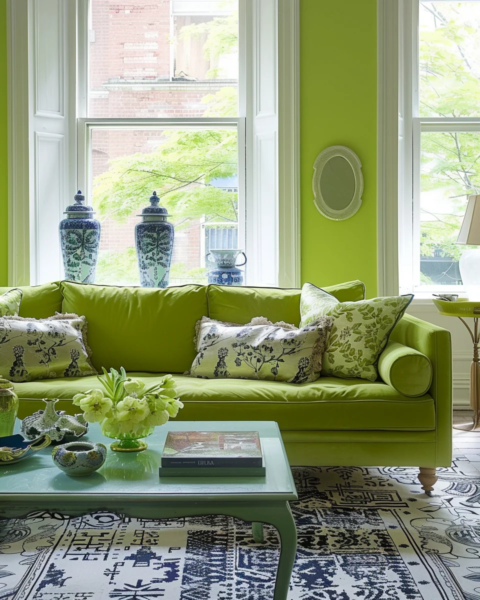 Modern Lime Green Living Room Interior Design and Decor Ideas