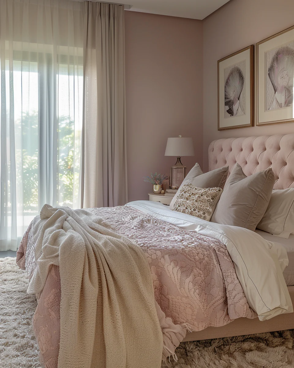 Glamorous Pink Bedroom Design Ideas