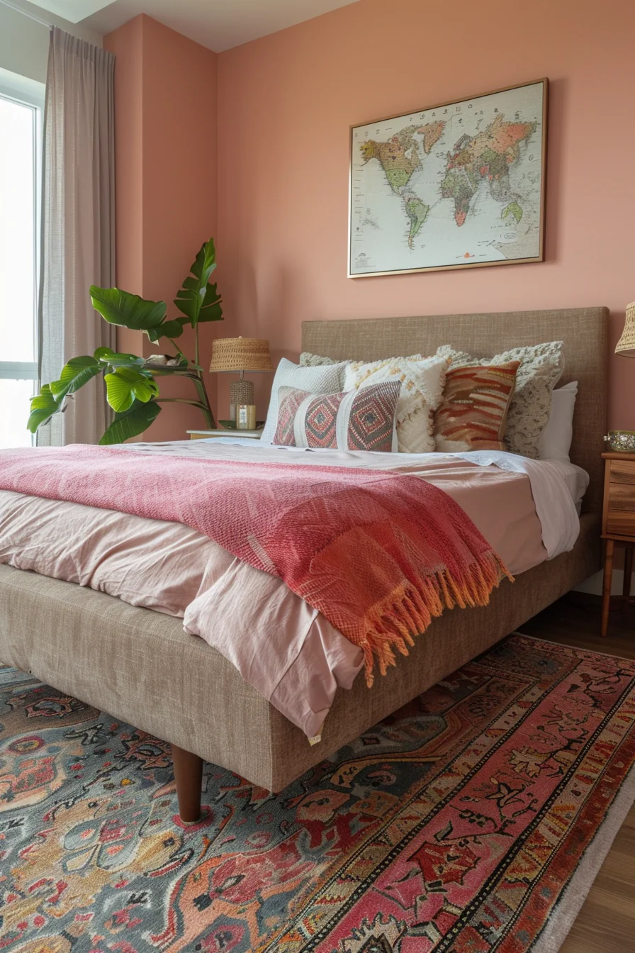 Bohemian Pink Bedroom Design Ideas