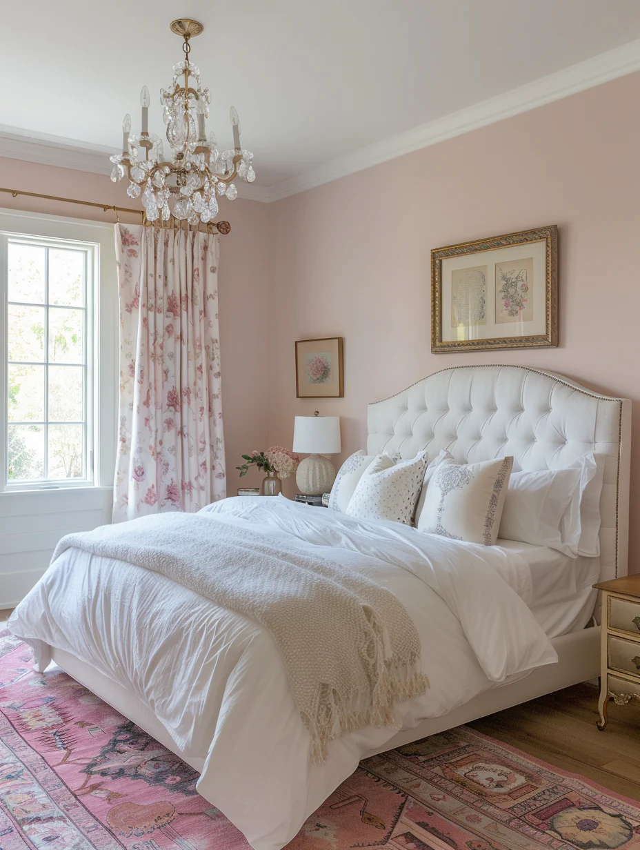 French Country Pink Bedroom Design Ideas
